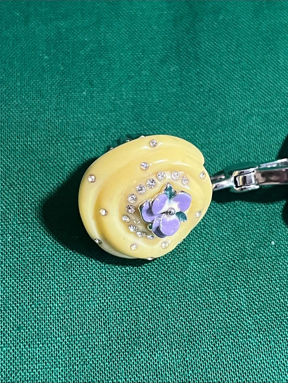 Juicy Couture Silver Chain Bracelet with Yellow Floral Enamel Cupcake  Charm